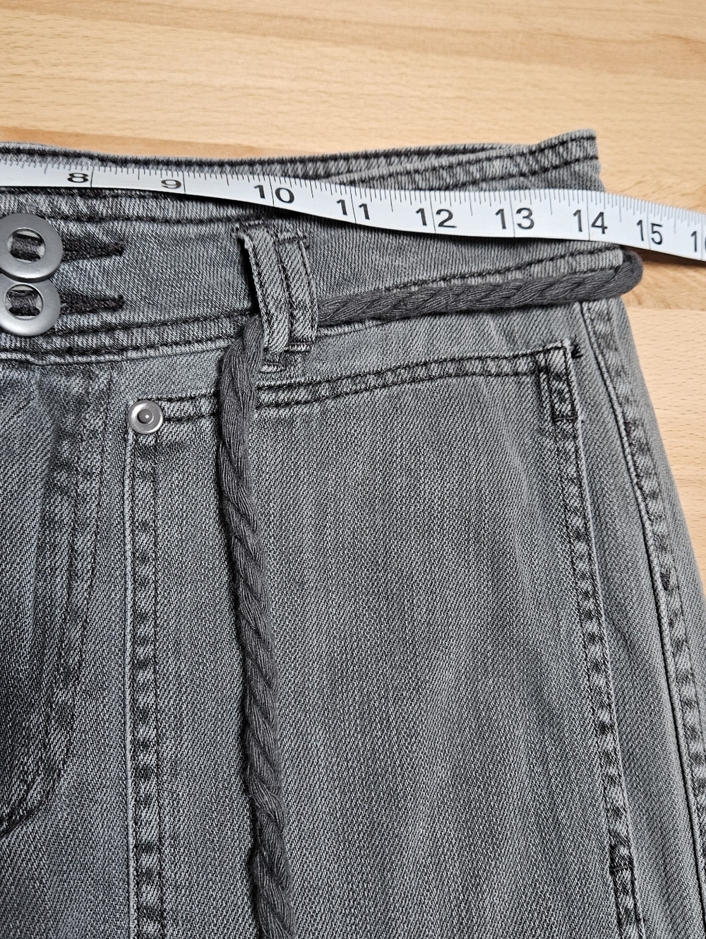 Anthropologie Utility Cargo Pants Cropped Washed Gray Size 25 - Picture 3 of 5
